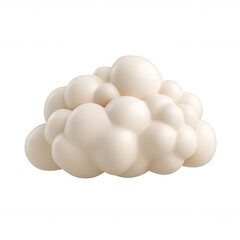 Fototapete - 3d icon Glossy peach cloud rendering floating weightlessly, creating soft pastel visual element against transparent background