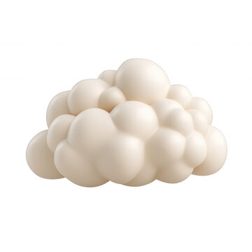 3d icon Glossy peach cloud rendering floating weightlessly, creating soft pastel visual element against transparent background