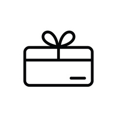 Poster - Illustration of a Simple Gift Card with Ribbon in Outlined Black and White Design
