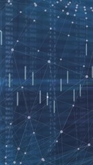 Poster - Animation of financial data processing over globe on black background