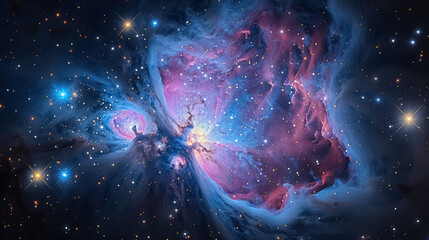 Wall Mural - Space background with stardust and shining stars. Realistic cosmos and color nebula. Colorful galaxy