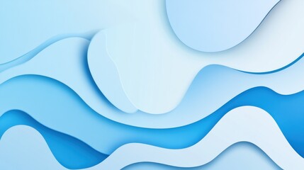 Aufkleber - Elegant Abstract Background with Soft Blue Waves and Smooth Curves