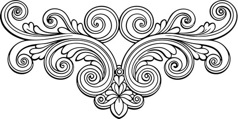 Poster - Elegant ornamental flourish silhouette perfect for decorative accents and classic design projects vector  black