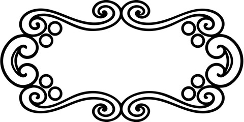 Poster - Elegant baroque-style corner flourish featuring bold swirls and decorative accents, perfect for sophisticated stationery and ornate packaging black silhouette vector
