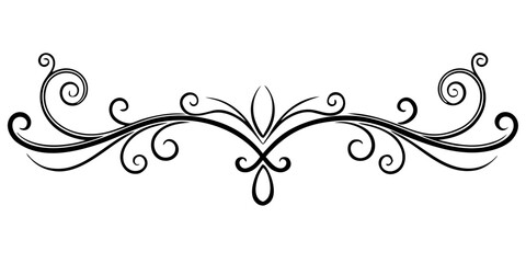Poster - Elegant decorative flourish silhouette adding classic beauty and sophistication to designs vector black