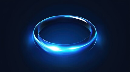 Aufkleber - Luminous Blue Ring on Dark Background - A Symbol of Connection