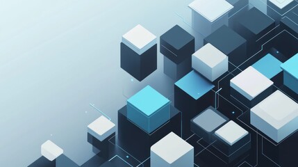 Aufkleber - Abstract 3D cubes floating in ethereal space creating futuristic effect