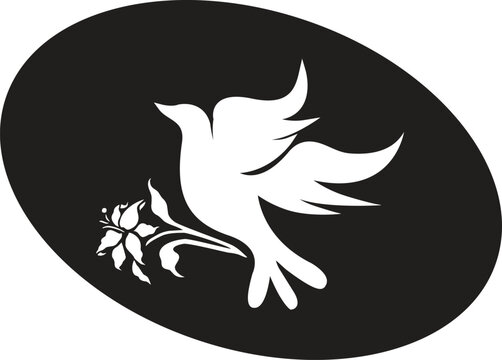 Peaceful dove tattoo design, old school tattoo vector