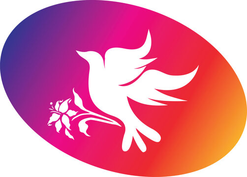Peaceful dove tattoo design, old school tattoo vector