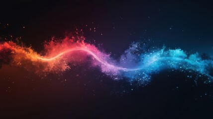 Aufkleber - Colorful Cosmic Wave Abstract Background, Vibrant Gradient of Energy Flow