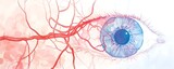 Human eye retina precision concept, Detailed Closeup of Human Eye with Visible Blood Vessels and Iris