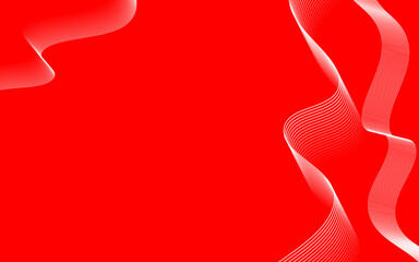 Poster - Red Flowing Wave, Smooth red background with elegant flowing wave lines.