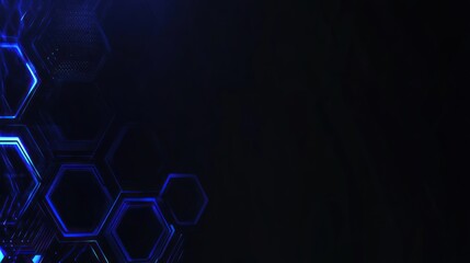 Poster - Futuristic technology background with glowing hexagon grid pattern