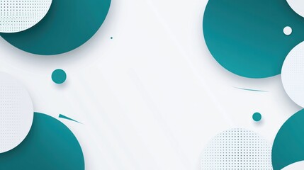 Aufkleber - Modern Geometric Abstract Background with Turquoise and White Circles