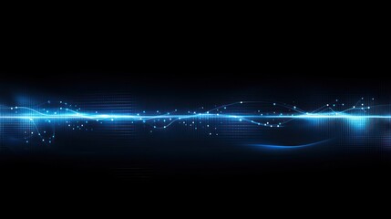Poster - Abstract Blue Light Streaks with Data Points on a Black Background