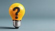 © Turab - Question mark inside lightbulb lamp symbolizing curiosity, problem solving, and idea development for innovation