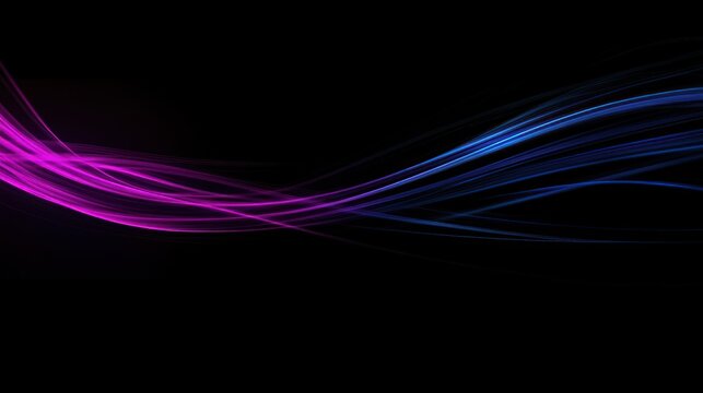 Elegant Light Trails on Black Background, Abstract Design Element