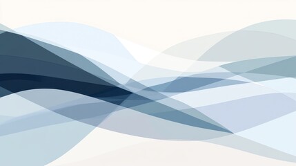 Aufkleber - Elegant Abstract Background with Flowing Blue Waves and Subtle Light