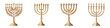 © R Studio - Golden Menorahs - Hanukkah Jewish Holiday Illustration