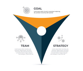 Leinwandbilder - Infographic elements data visualization Abstract elements of graph, diagram with 3 steps, options, parts, or processes Can be used for business process, workflow, advertising, diagram, flowchart