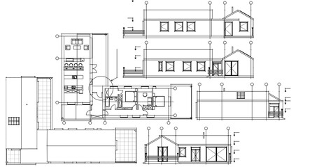 Poster - house architectural project sketch 3d illustration	
