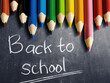 © black - Back to School Chalkboard : Handwritten Chalk Text with Colorful Stationery Design
