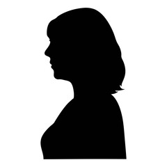 Poster - Woman silhouette profile vector illustration for portrait, avatar, and graphic design projects with black color