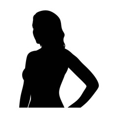 Poster - Silhouette of woman vector art illustration graphic design female body outline shape pose drawing