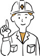 © ric - Construction worker reminding about safety with raised finger