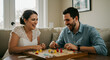 © Keran - Couple playing board game happily