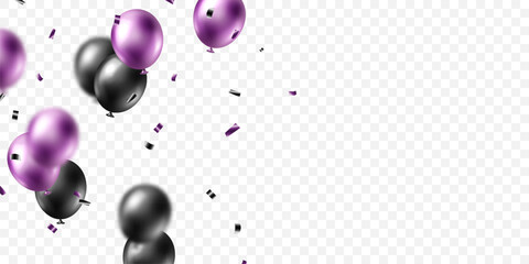 Wall Mural - beautiful purple 3d balloons illustration background vector banner template