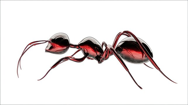 Red ant, 3D, metallic