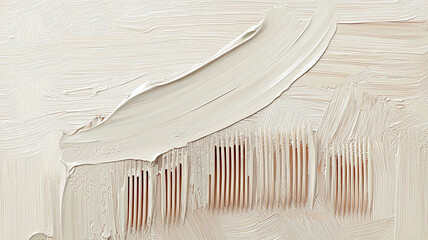 Wall Mural - textured white paint strokes on canvas. abstract art with thick impasto.