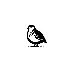 Poster - A simple black and white bird graphic illustration
