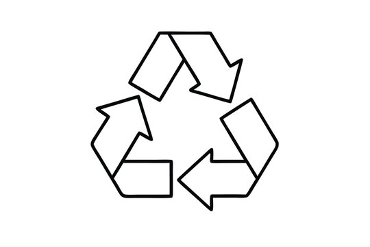 Recycle Bin Icon Style line art vector illustration