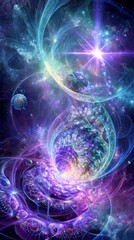 Wall Mural - Abstract Cosmic Galaxy Digital Art