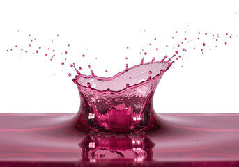 Poster - A splash of red liquid resembling wine isolated on transparent background
