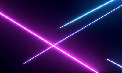 Poster - Abstract Glowing Neon Lines Dynamic Background Bright Blue Pink Purple
