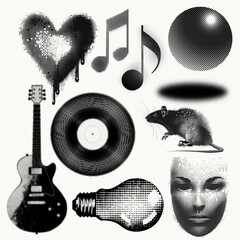 Poster - Halftone design element remix set