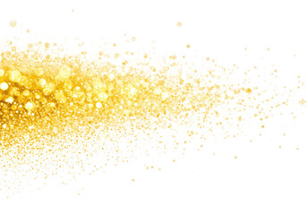 Poster - A cascade of golden glitter sparkles and shines against a pristine transparent background