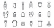 © Тимур Кунець - Electric grooming tools line icons set – outline, shaving, barber symbols