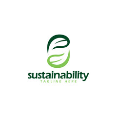 Fototapete - Letter mark S leaf logo design natural organic sustainability nature concept