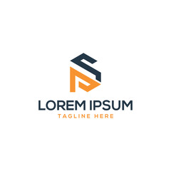 Fototapete - letter mark SP logo design creative hexagonal shape geometric concept