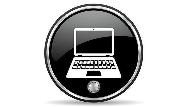 Black button with laptop icon