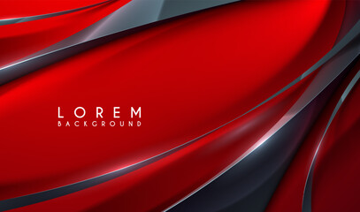 Wall Mural - abstract metal shapes on red background