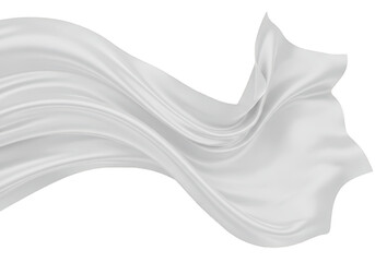 Poster - A flowing white silk fabric creates a sense of elegance and movement, perfect for adding a touch of luxury to any design isolated on transparent background