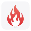 © Pavel - Stylized Flame Icon Red and Orange Gradient White Background Rounded Square Shape Symbol Design