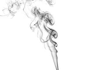 Poster - Abstract swirls of black smoke dance against a stark transparent background