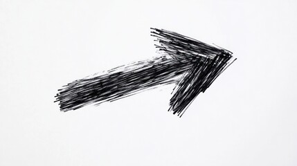 Wall Mural - a arrow scribble drawing hand-drawn sketch.