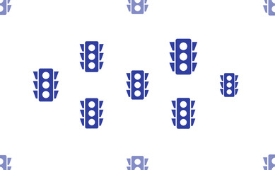 Aufkleber - Seamless pattern of large isolated blue traffic lights symbols. The pattern is divided by a line of elements of lighter tones. Illustration on light transparent background